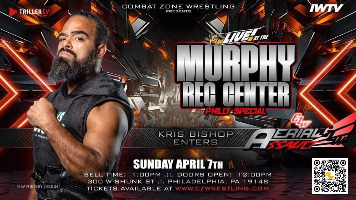 Kris Bishop enters Aerial Assault at the Murphy Rec Center on April 7th!