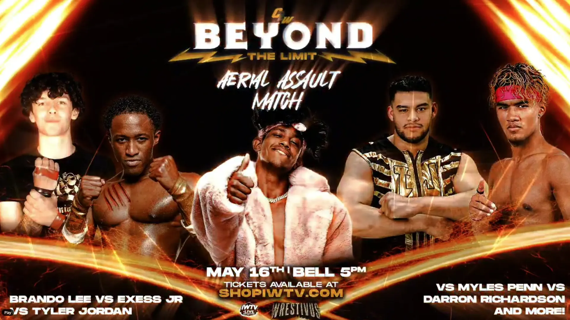 AERIAL ASSAULT is back! Featuring BRANDO LEE, EXEXX JR, TYLER JORDAN, MYLES PENN, DARRON RICHARDSON + more at Beyond The Limit on May 16th - Get your tickets now!
