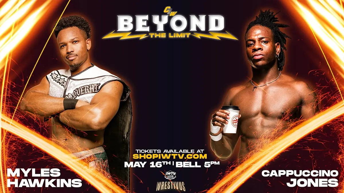 MYLES HAWKINS faces CAPPUCCINO JONES at Beyond The Limit on May 16th - Get your tickets now!