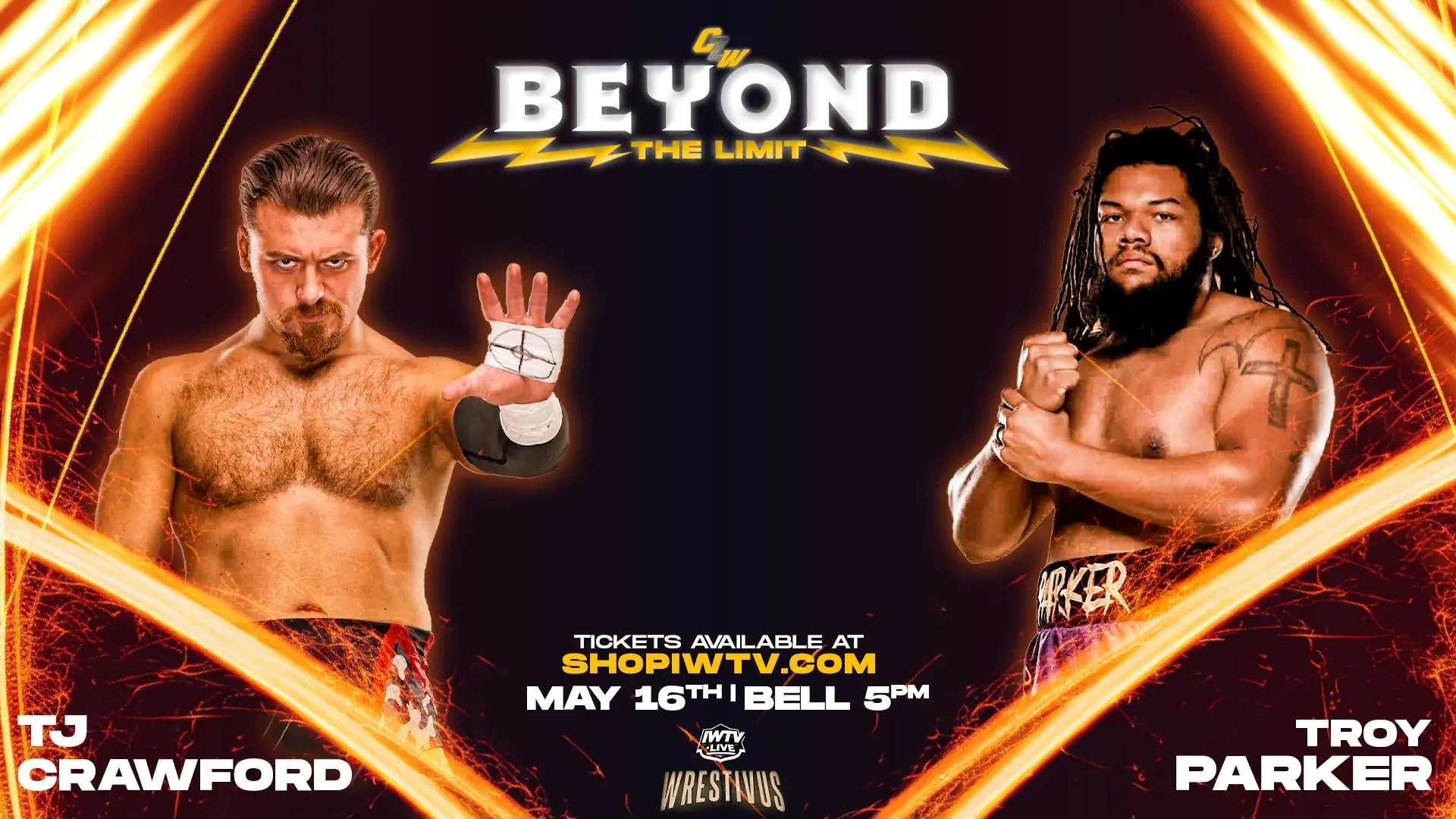 TJ CRAWFORD faces TROY PARKER at Beyond The Limit on May 16th - Get your tickets now!