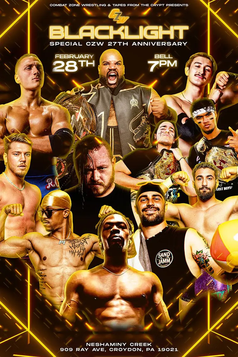 CZW presents Blacklight at 7PM on February 28th at Neshaminy Creek Brew Co in Croydon PA - Tix on sale now