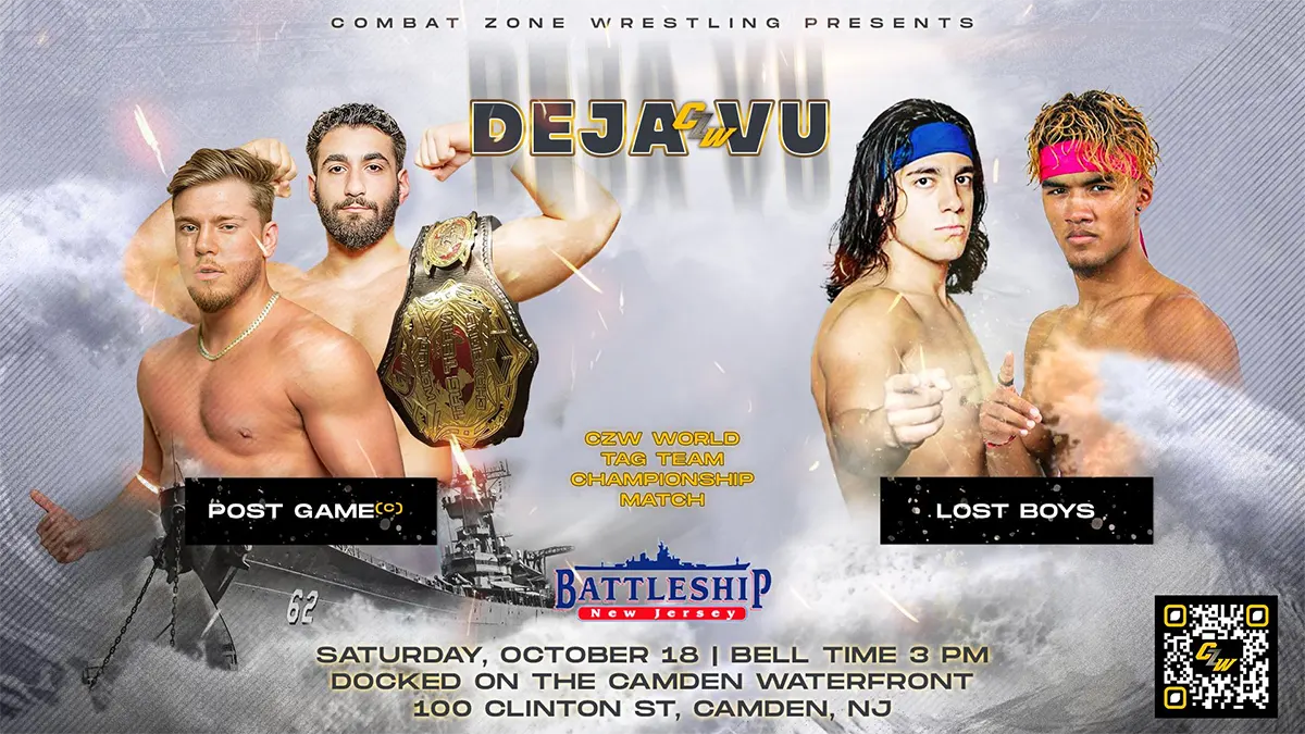 CZW Tag-Team Title Match - Post Game (c) (Mike Walker + Vinny Talotta) vs. The Lost Boys (Athan Promise + Miles Penn)