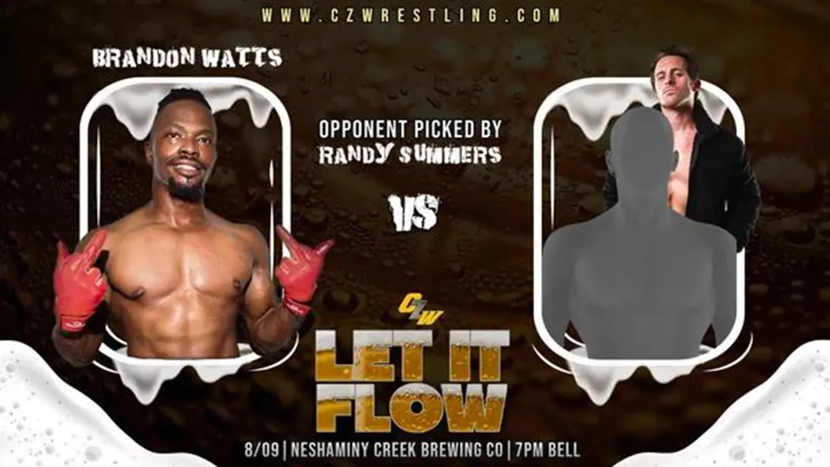 Brandon Watts collides with Randy's pick at CZW's Let It Flow on August 9th - Tix on sale now!